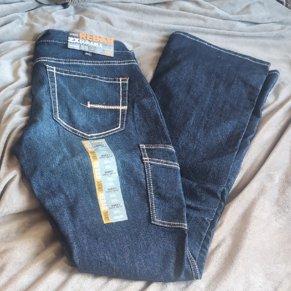 Ariat rebar Work Womens Durable Blue Jeans 30L